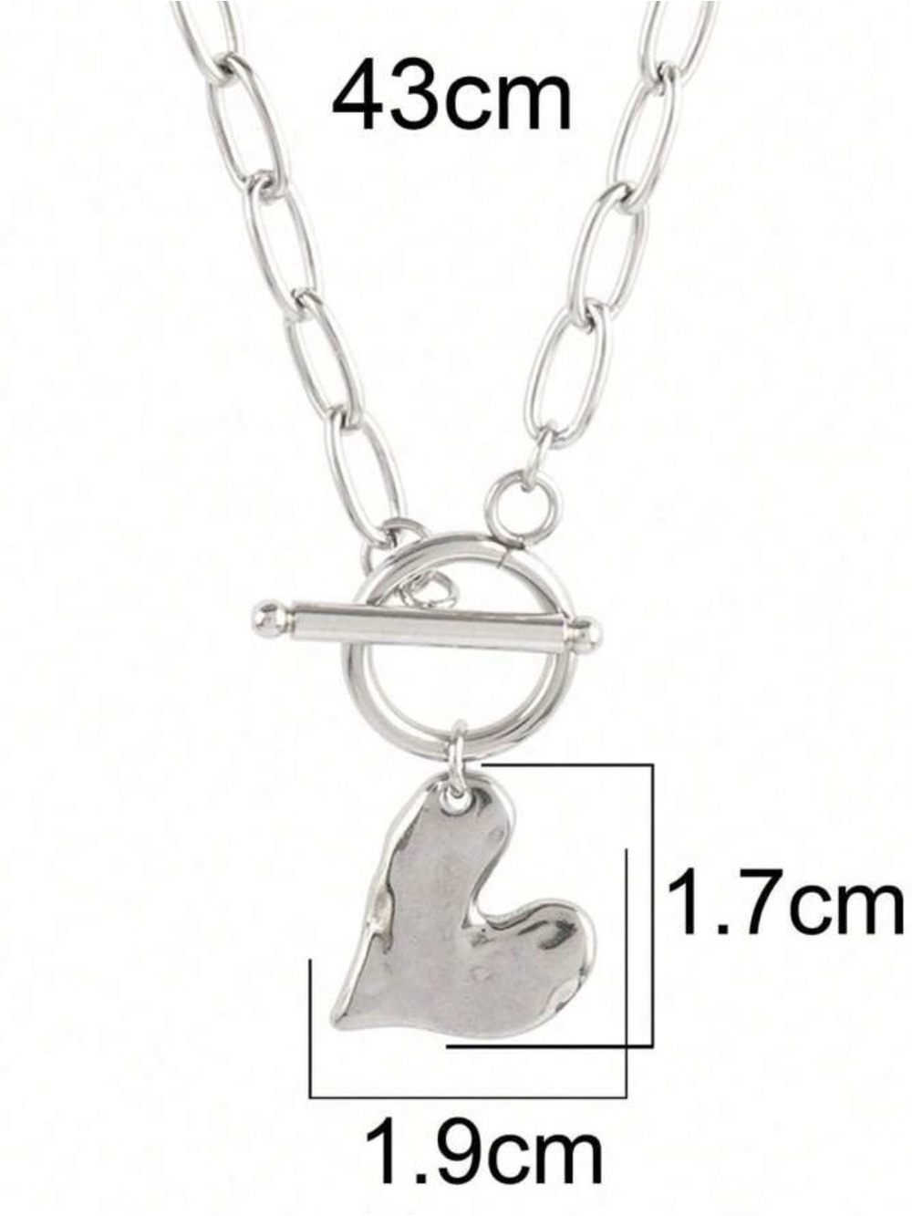 Steel Silver Heart Toggle Necklace - Women Jewelry